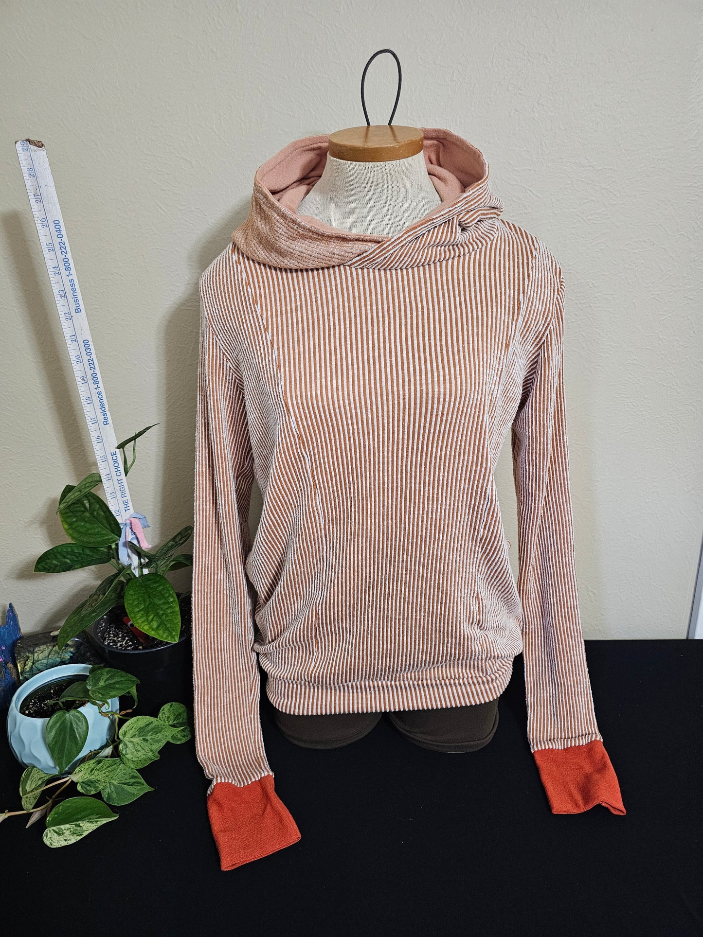 Orange Striped Hoodie