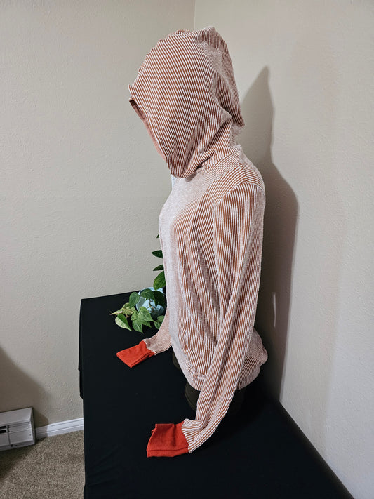 Orange Striped Hoodie