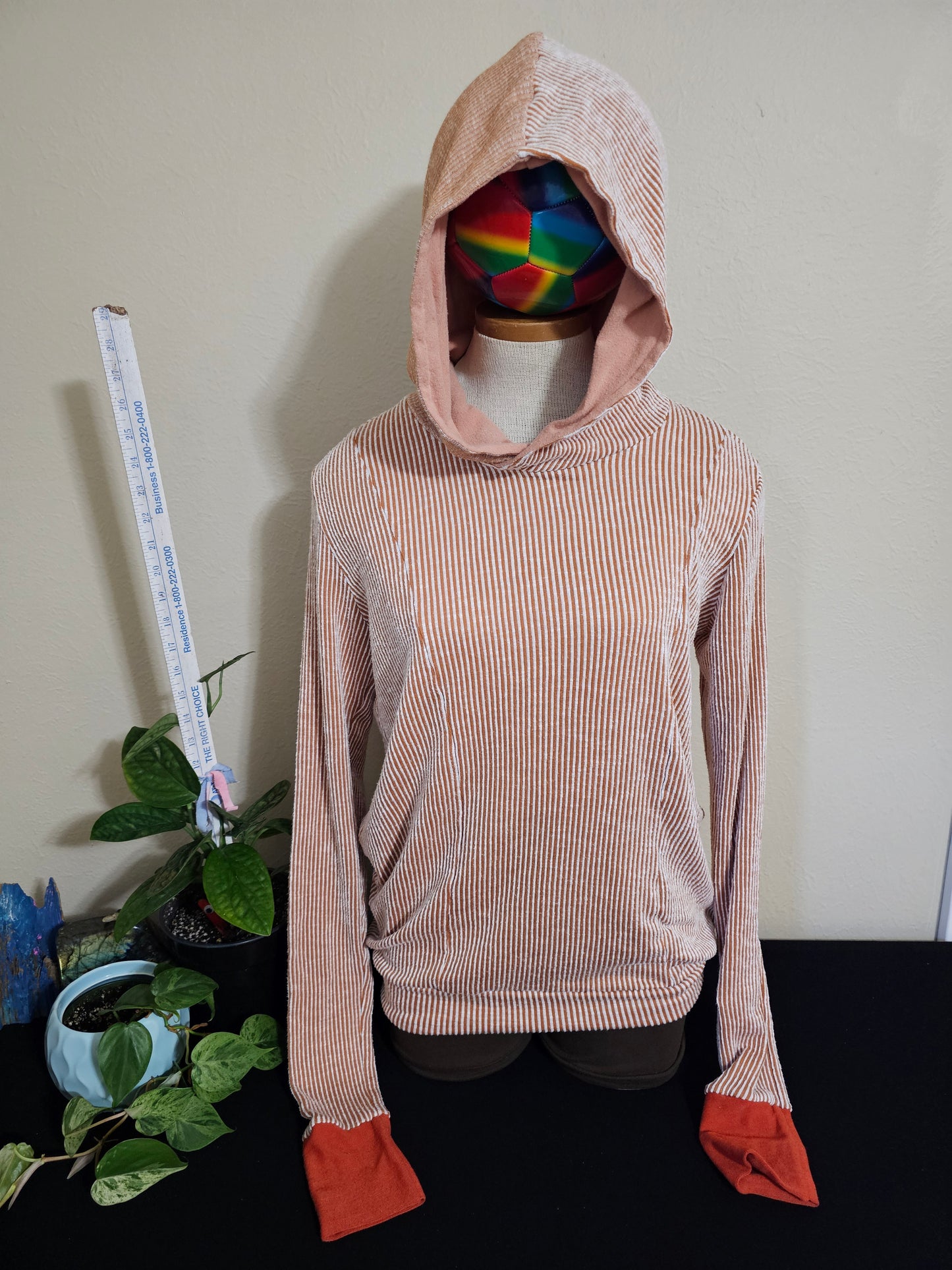 Orange Striped Hoodie